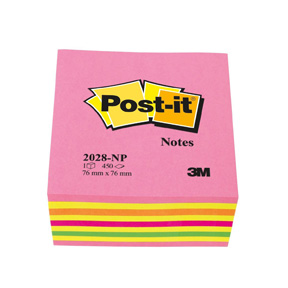 Post-it Klistrelapper 76x76 kubeblokk Lollipop pink