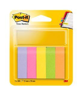 Post-it Indexmarkører 15x50 papir ass. neon (5)