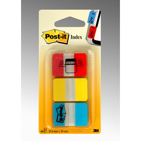 Post-it Indexmarkører 25,4x38,1 Strong ass. farger (3)