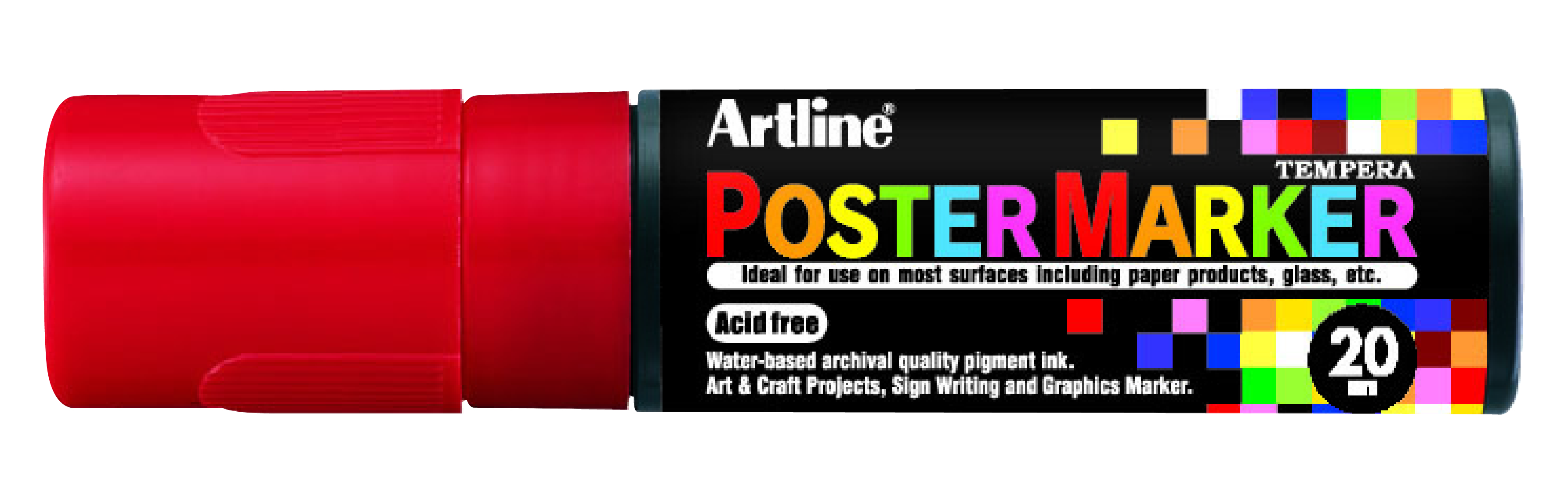 Artline EPP-20 PosterMarker 20mm merkepenn Rød