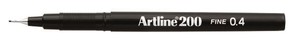Fineliner Artline 200 Fine 0.4 svart