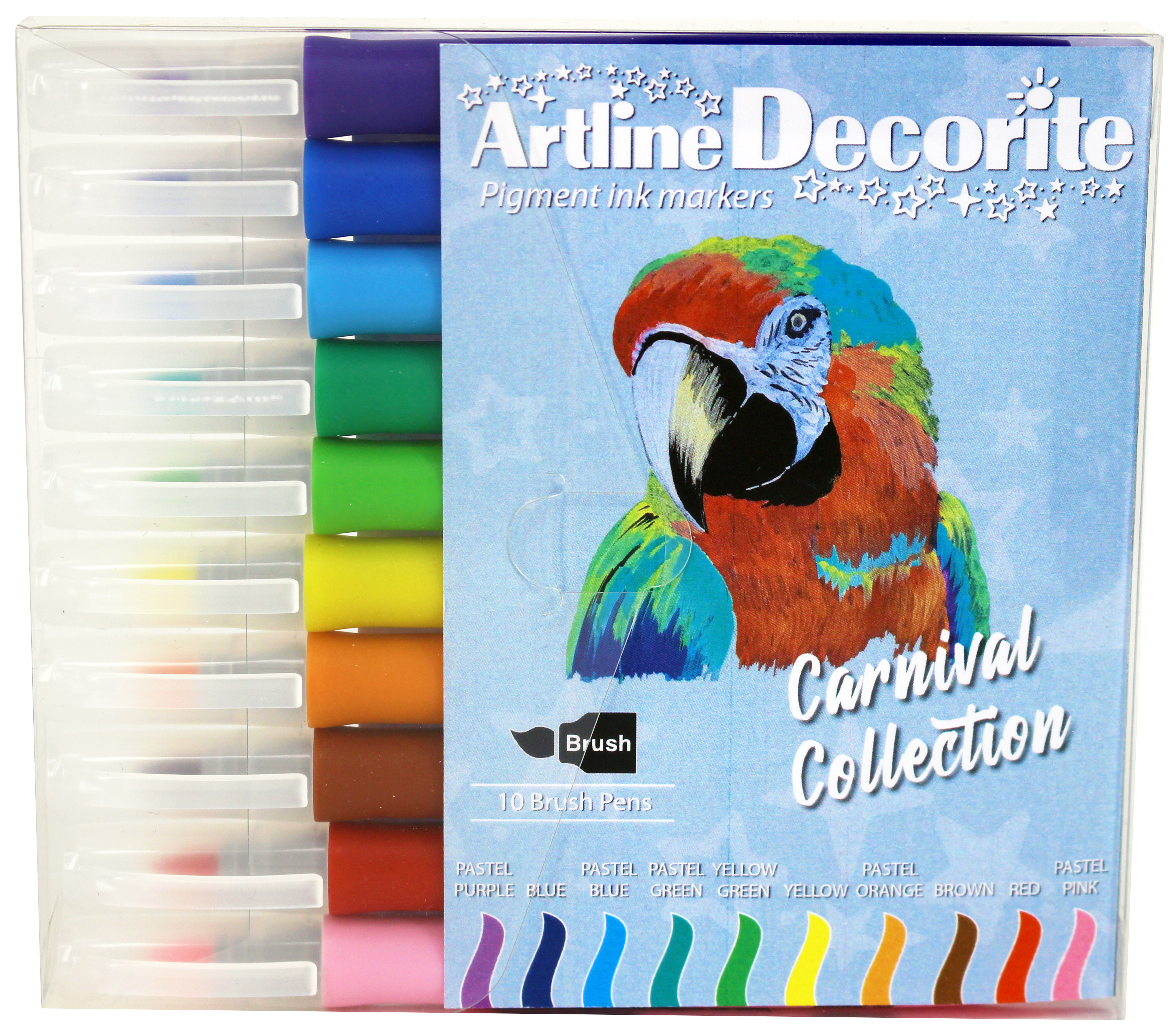 Artline Decorite Brush Pastell 10-pk