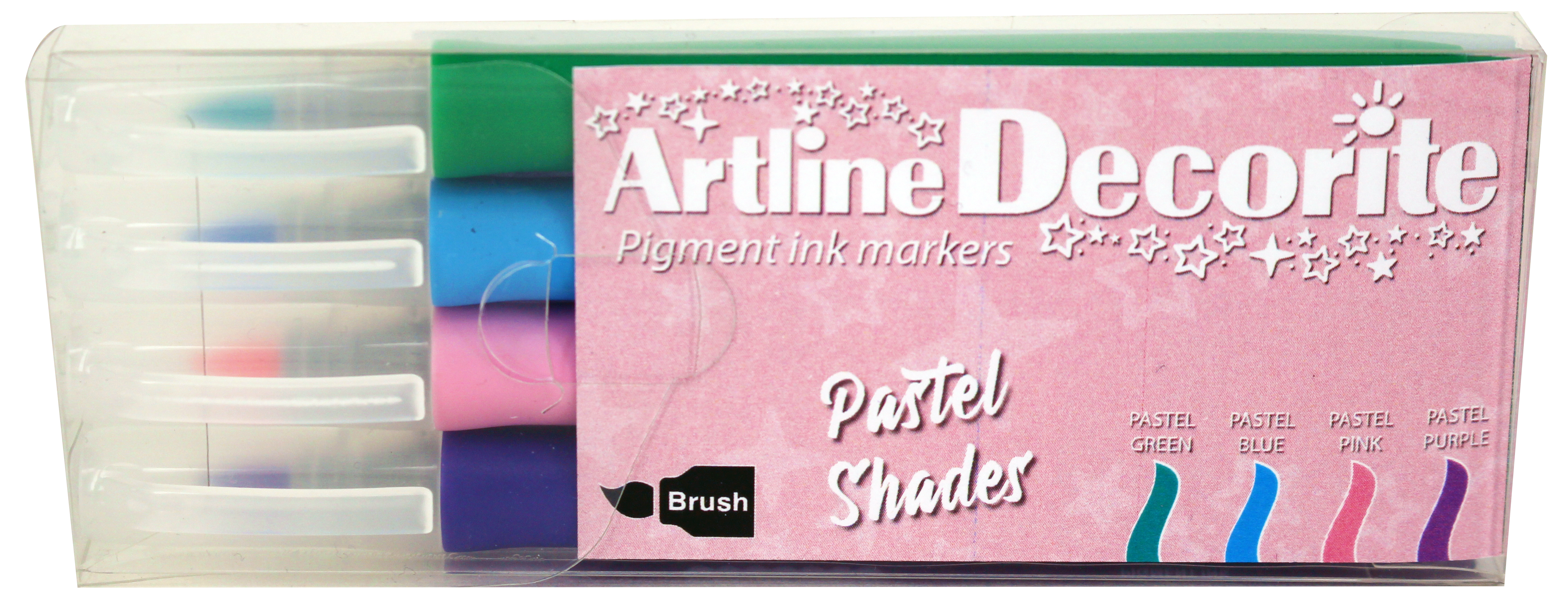 Artline Decorite Brush Pastell 4-pk