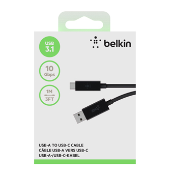 Belkin 3.1 USB-C til USB-A 1m Sort