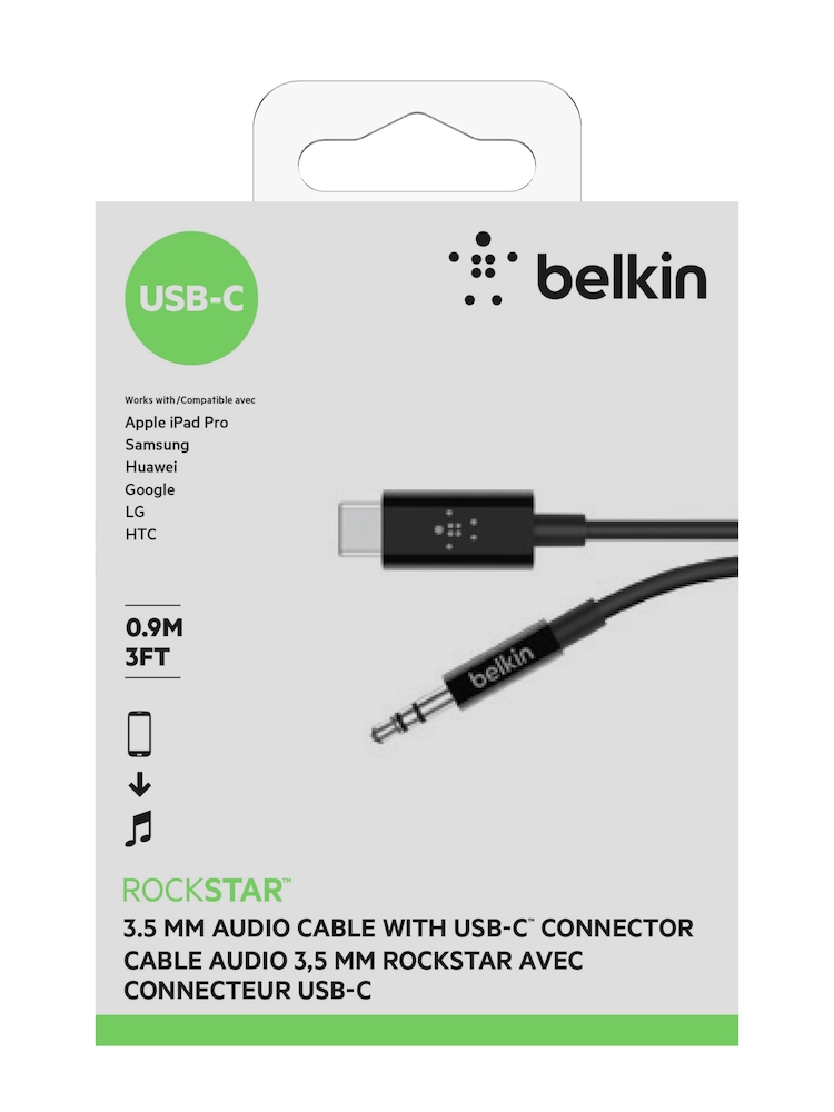 USB-C to 3.5 mm Audio Cable, Black (0,9 m)