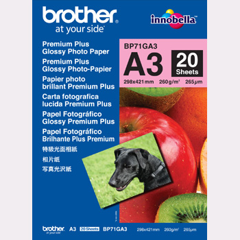 Brother Glossy Ink-jet Fotopapir A3 260 g (20)