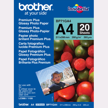 Brother Glossy Ink-jet Fotopapir A4 260 g (20)