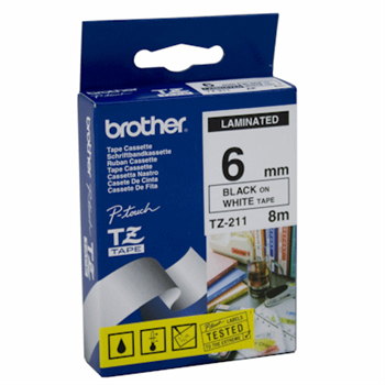 Brother TZe tape 6mmx8m black/white