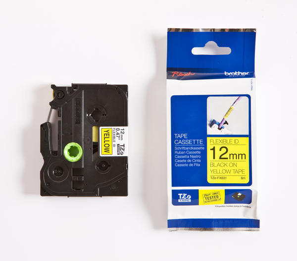 TZe tape 12mmx8m flexible black/yellow