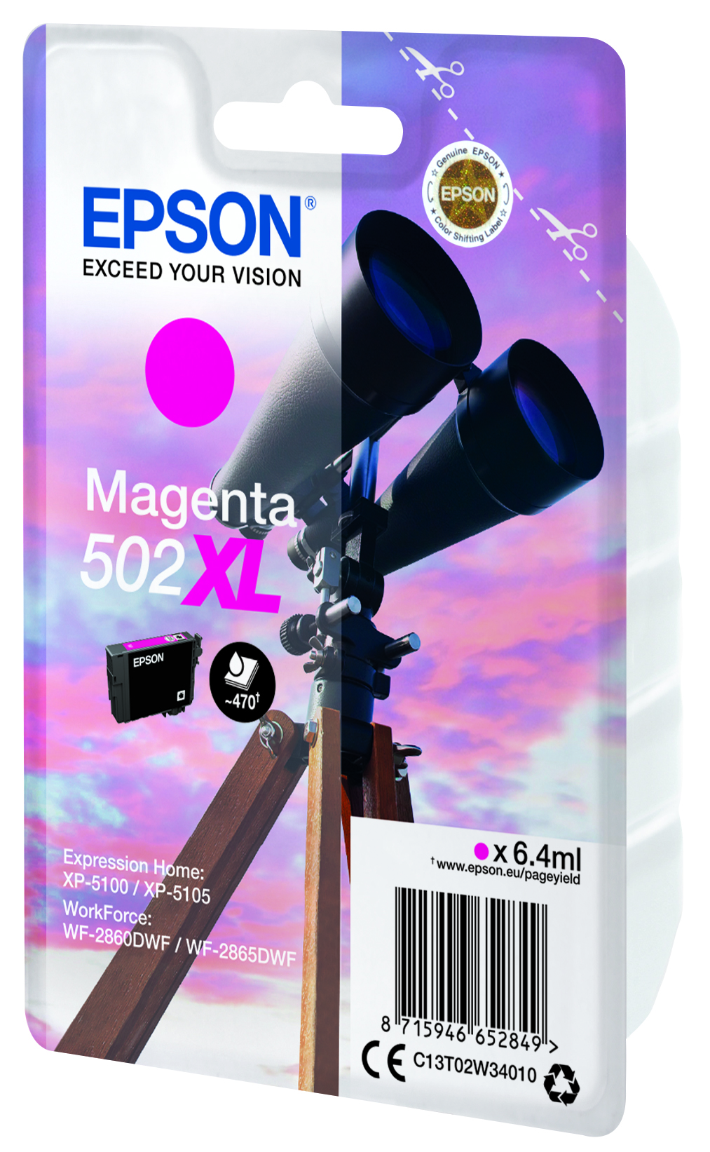 T502 Singlepack Magenta 502XL Ink   w/alarm