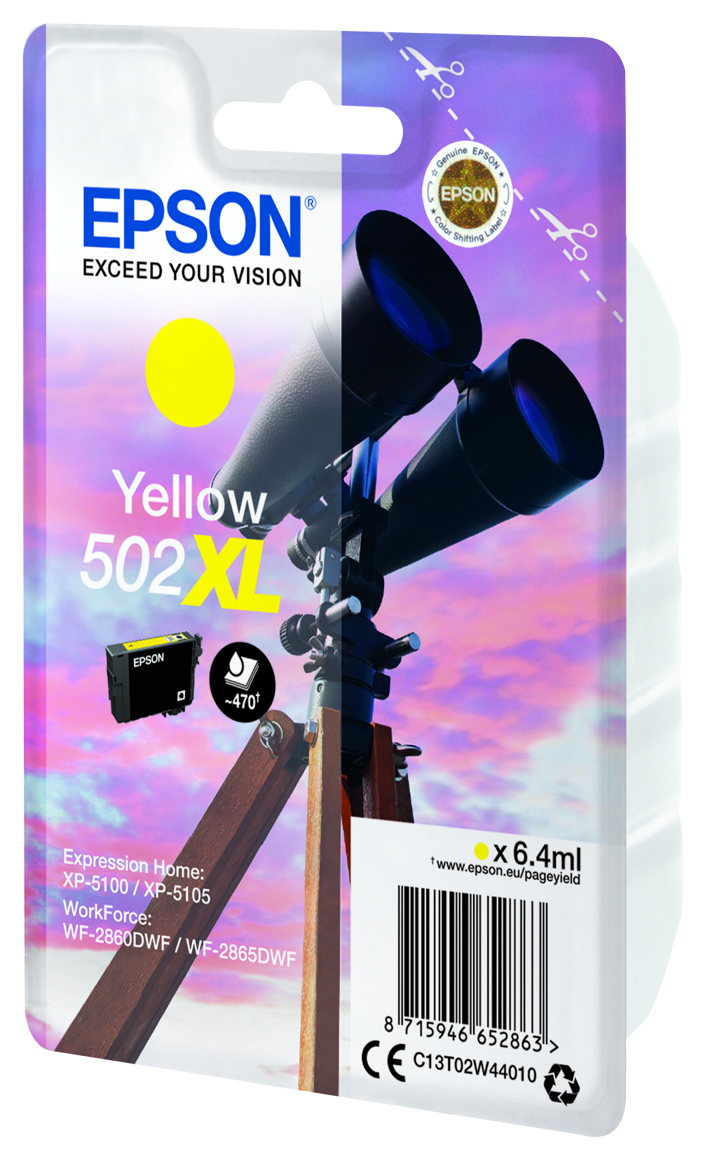 T502 Singlepack Yellow 502XL Ink   w/alarm