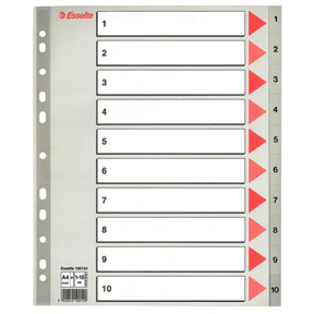 Esselte Register PP A4 Maxi 1-10 grå
