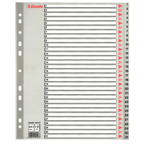 Esselte Register PP A4 Maxi 1-31 grå