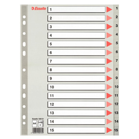Esselte Register PP A4 Maxi 1-15 grå