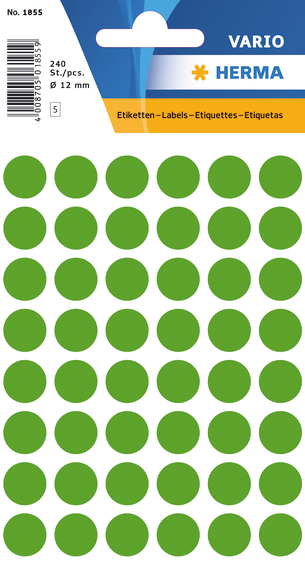 Herma Etikett Vario Ø 12 mm mørke grønn