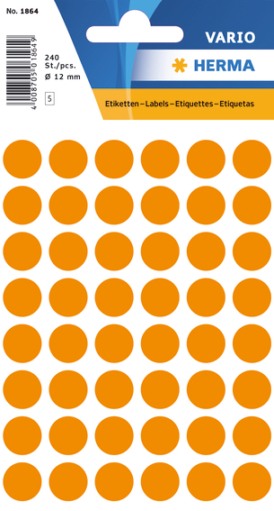 Herma Etikett Vario Ø 12 mm orange