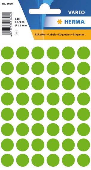 Herma Etikett Vario Ø 12 mm lys grønn
