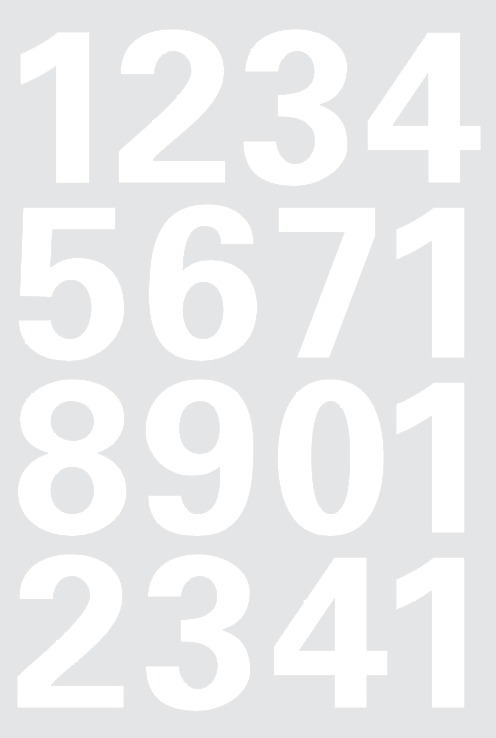 Herma Nummeretiketter Vario 0-9 25mm hvit