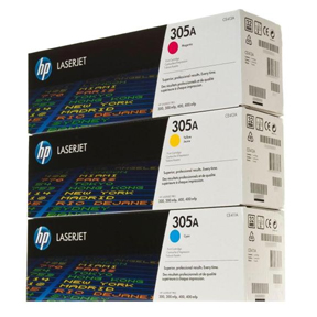 Color LaserJet 305A c/y/m tri-pack