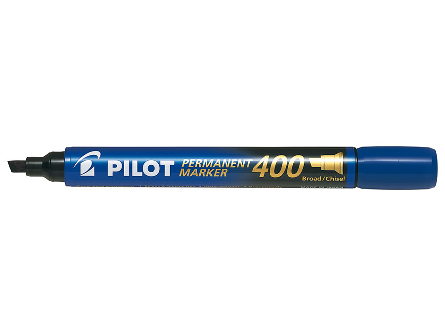 Pilot Permanent merkepenn 400 skrå spiss blå
