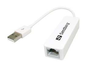 Sanderg USB til Nettverk Converter, Hvit