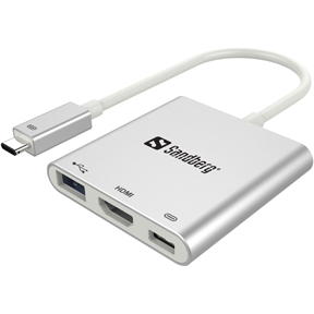 Sanderg USB-C Mini Dock HDMI+USB Hvit