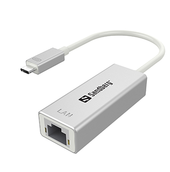 Sanderg USB-C til nettverk Converter Sølv