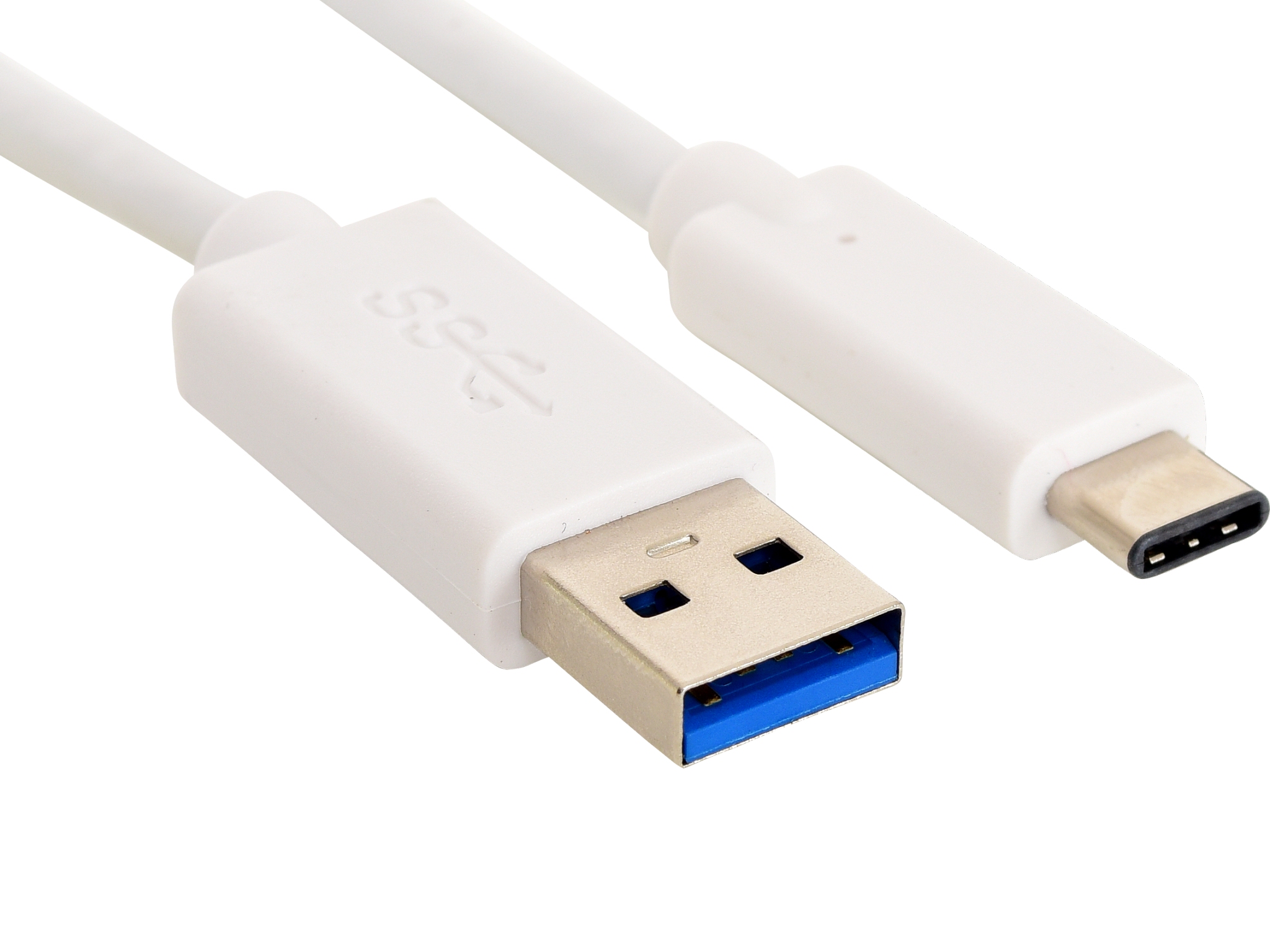 USB-C 3.1 to USB-A 3.0 Cable, White (1m)