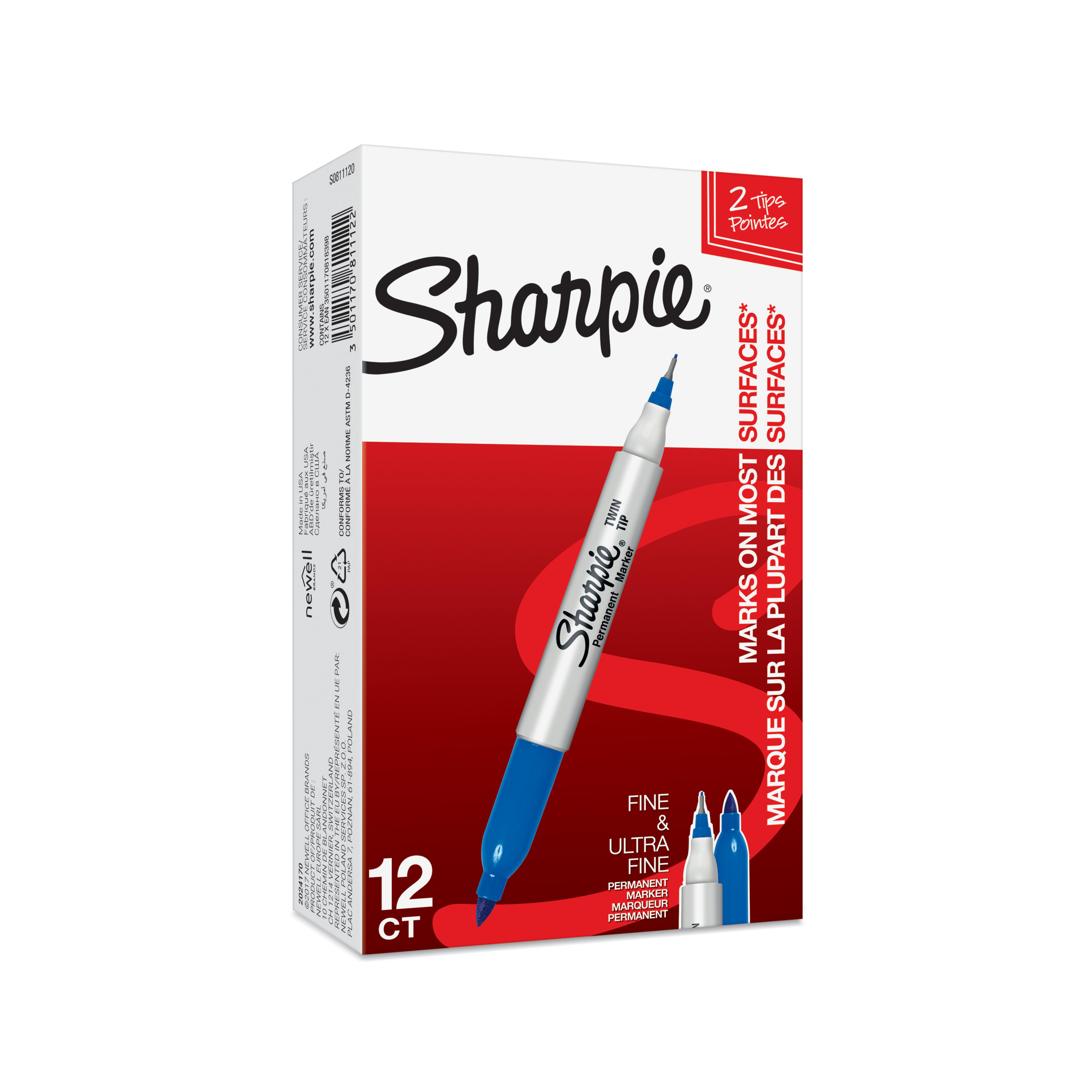 Marker Sharpie TwinTip EF/F blå