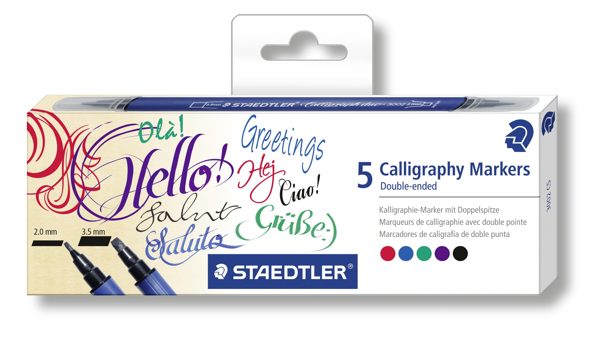 STAEDTLER Kalligrafipenn Duo 2,0 + 3,5mm assortert (5)