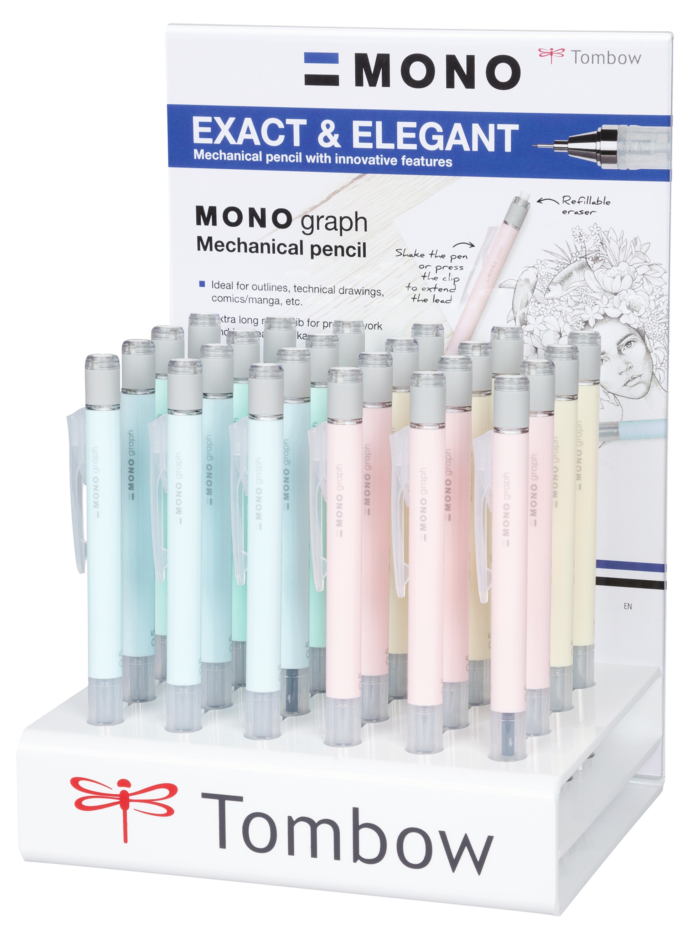 Tombow mechanical pencil MONO graph 0,5 pastel display (24)