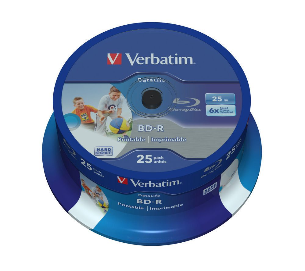 Verbatim BD-R Datalife 6X 25GB Wide Printable (25)