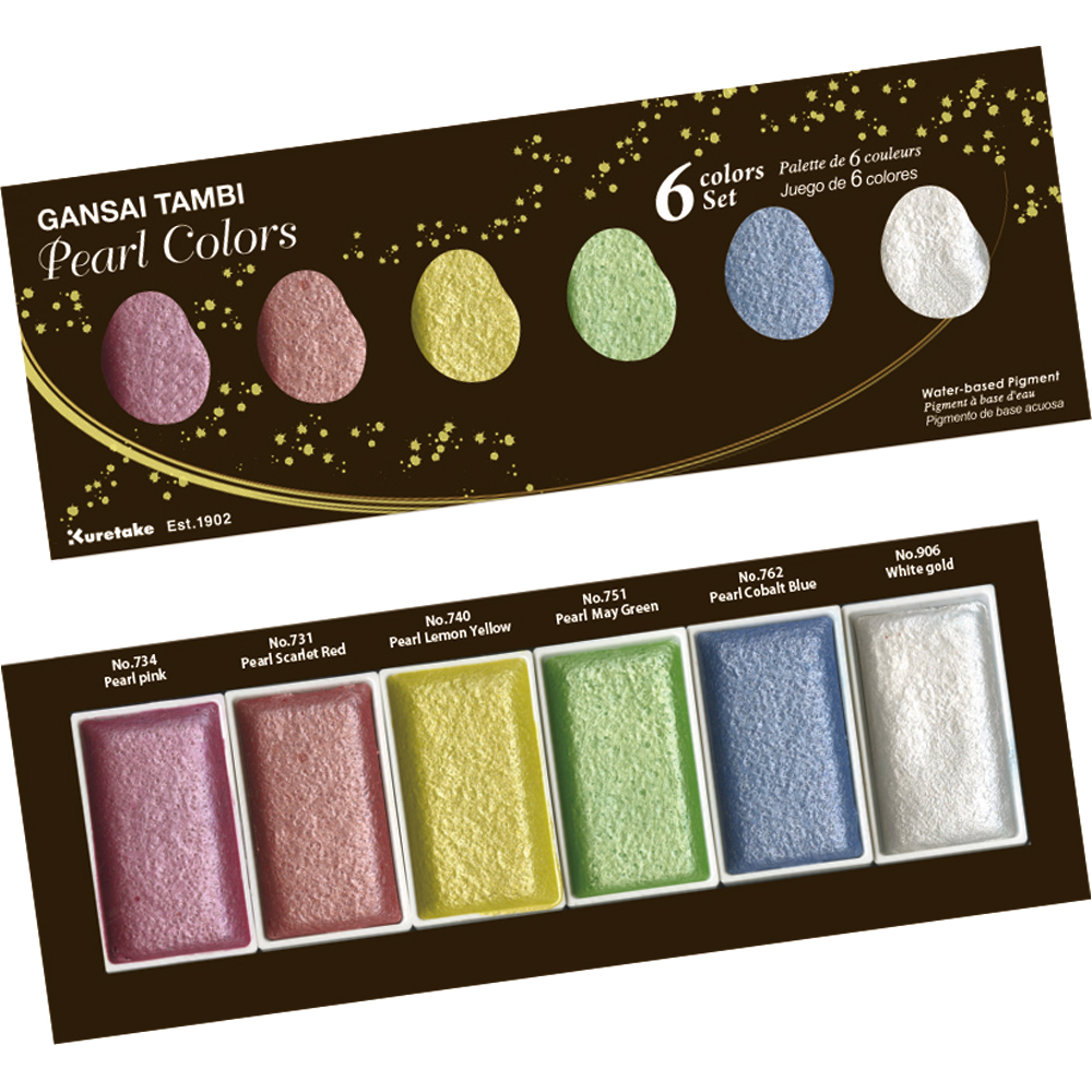 ZIG Gansai Tambi Akvarellmaling 6-farger Perle