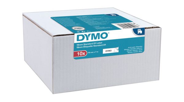 Dymo Teip D1 9mmx7m sort/hvit (10)