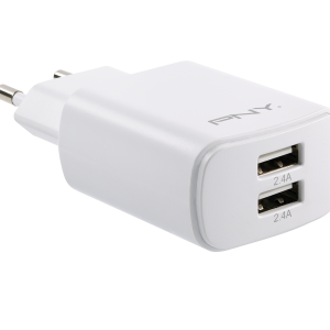PNY Dual Wall Charger, White