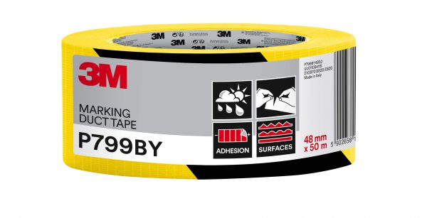 Fabric tape 48mmx50m black and yellow