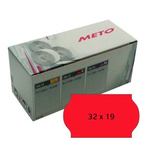 Meto etikett perm 32x19 rød (5rl/1000)