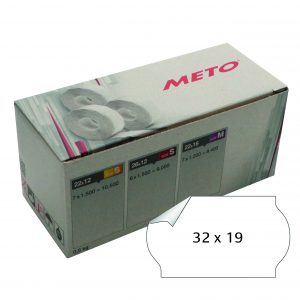 Meto etikett avt 32x19 hvit (5rl/1000)