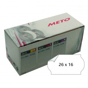 Meto etikett avt 26x16 hvit (6rl/1200)